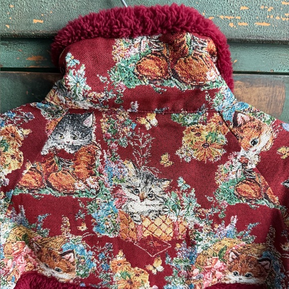 Cider Fleece Collar Floral Cat Knotted Sweatshirt - Picture 11 of 14